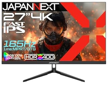 【中古】JAPANNEXT 27インチ FAST IPSパネル搭載 165Hz/1ms(MPRT)対応 4K(3840x2160)解像度 ゲーミングモニター JN-IPS27G165U HDMI2.1 DP sRGB:100% DCI