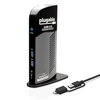 【中古】Plugable USB3.0 / USB-C 用ドッキングステーション 縦置き Windows および Mac 用 - デュアルモニター HDMI DVI VGA ポート ギガビット イーサ｜GoodLifeStore