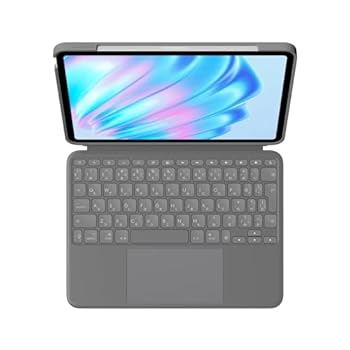 【中古】ロジクール Combo Touch iPad Air 11インチ M4 \u0026 M3 \u0026 M2 対応 iK1178GRA キーボード ケース 軽量 日本語配列 キーボード スマートコネクタ オッ