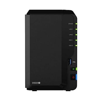 【中古】(非常に良い)Synology NASキット 2ベイ DS220+ デュアルコアCPU 2GBメモリ搭載 スタンダードユーザー向け  電話サポート対応品 DiskStation