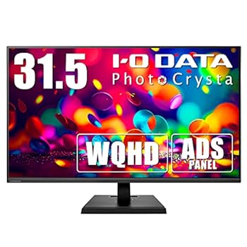 【中古】アイ・オー・データ IODATA モニター 31.5インチ WQHD ADSパネル Adobe RGBカバー率99% 画像・動画編集 (HDMI×3/DisplayPort×1/スピーカー付//