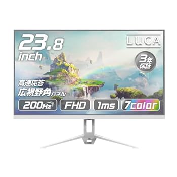 【中古】(非常に良い)ゲーミングモニター ホワイト 23.8インチ 【アイリスオーヤマ】 200Hz 1ms Full HD [選べるカラー]  スピーカー搭載 フリッカーレス パステルカ