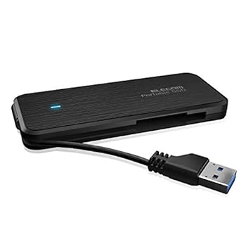 【中古】(非常に良い)エレコム 外付けSSD ポータブル 480GB USB3.0 USB3.1(Gen1) ケーブル収納 ブラック ESD-EC0480GBK