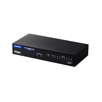 【中古】エレコム Giga対応スイッチングHub 8ポート 金属筐体 磁石 電源内蔵モデル ブラック EHC-G08MN4-HJB｜GoodLifeStore