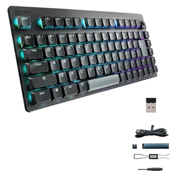【中古】エレコム ゲーミングキーボード V custom VK520 ロープロ Bluetooth 2.4Ghz無線 有線 着脱式 メカニカル 75％サイズ ブラック TK-VK520LLBK