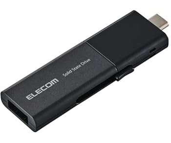 【中古】エレコム 外付けSSD USB3.2 Gen1 対応 スライド式 マニュアルQRシール付 250GB ブラック ESD-EWB0250GBKR