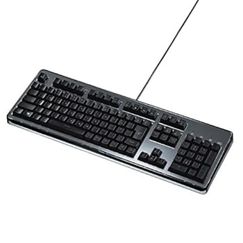 【中古】(非常に良い)サンワダイレクト 静電容量無接点 キーボード 日本語109A配列 最大30キー同時認識 キー割当 LED1680万色 ゲーミングキーボード 400-SKB060