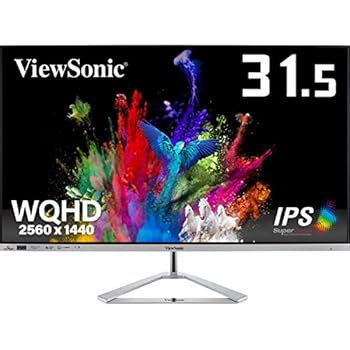 【中古】ViewSonic ビューソニックジャパン 31.5インチ 液晶モニター VX3276-2K-MHD-72 (WQHD/IPS/75Hz/4ms/HDMI,DP,mini DP/HDR10/Adaptive Sync/VESA/