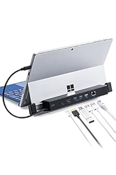 【中古】(非常に良い)サンワダイレクト ドッキングステーション Surface Pro(第11世代) / Pro10 / Pro9 / Pro8 / Pro7 /Pro7 Plus/Pro X/Go 3 / Go 2 /Go専用 HDMI US