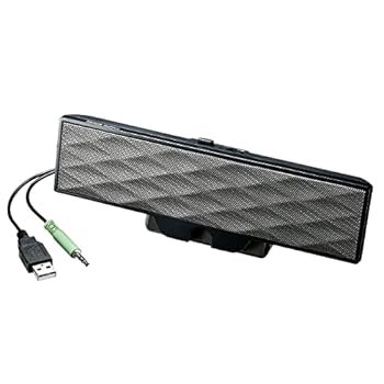【中古】(非常に良い)サンワサプライ(Sanwa Supply) USB電源サウンドバースピーカー MM-SPL11UBKN ブラック