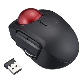 【中古】ナカバヤシ(Nakabayashi) Digio2 トラックボールマウス 小型 ワイヤレス 5ボタン レーザー式 人差し指 ブラック MUS-TRLF184BK