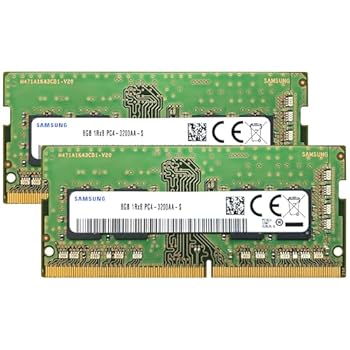 【中古】Samsung 16GB (2x8GB) DDR4 3200MHz PC4-25600 (PC4-3200AA) CL22 SODIMM 1Rx8 シングルランク 1.2V 260ピン ノートパソコン、ノートブックRAMメ