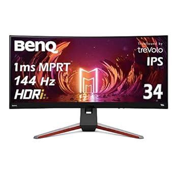 【中古】BenQ MOBIUZ EX3415R ウルトラワイドモニター (34インチ/21:9/湾曲率1900R/IPS/3440x1440/144Hz/1ms/HDRi/HDR400/FreeSync Premium/PIP/PBP 2.1c|GoodLifeStore