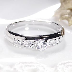 楽天市場】pt900【0.22ct】 重ねづけ風 ダイヤモンド リング