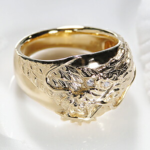 楽天市場】K18YG ダイヤ入り ドラゴン リング【送料無料】龍 ドラゴン