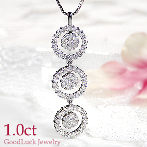 最大12 Offクーポン 花 プラチナ900 ネックレス ダイヤ プラチナ ネックレスペンダント Pt900 1 0ct ダイヤモンド サークル ペンダント ダイヤ 豪華 プレゼント ギフト 品質保証書 送料無料 ４月誕生石 ダイア 1 00 1カラット ダイヤネックレス 縦長 クリスマス 丸