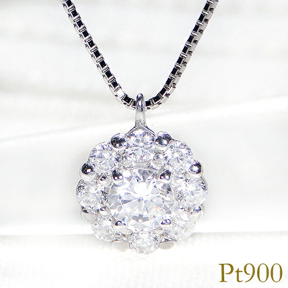 楽天市場】pt900【1.0ct】フラワー ダイヤモンド ネックレスネックレス