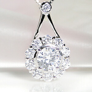 楽天市場】Pt900【1.00ct】フラワーダイヤモンド ペンダントプラチナ