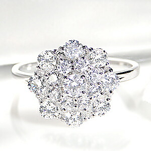 楽天市場】Pt900【0.7ctUP】ダイヤモンド フラワーリング指輪 リング