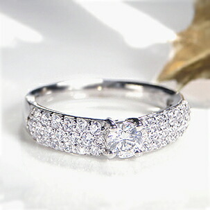 pt900【0.8ct】ダイヤモンド パヴェ リング【送料無料】【刻印無料】【品質保証書付】0.8ct プラチナ ダイアモンド リング 指輪 パヴェ レディース ギフト プレゼント|GOODLUCK jewelry