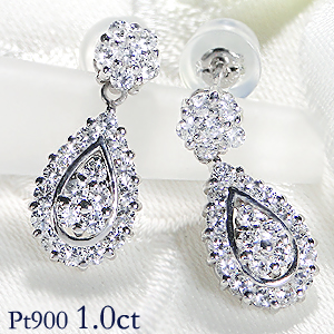 楽天市場】Pt900【2.0ct】ダイヤモンド フラワー ピアスダイヤピアス