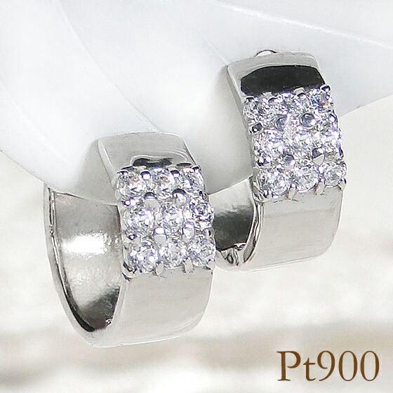 楽天市場】Pt900【0.30ct】ダイヤモンド フープピアスダイヤピアス