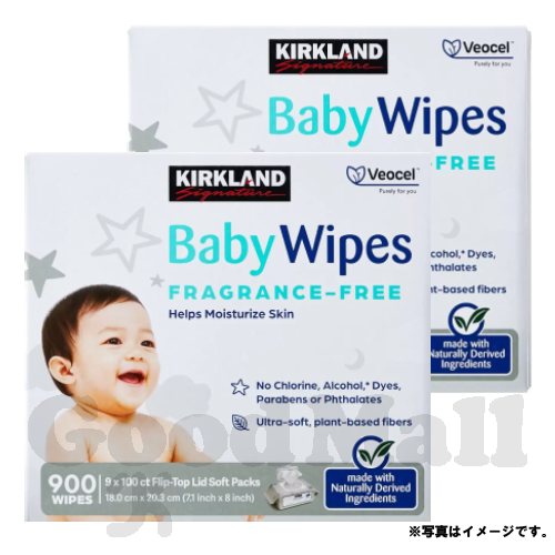 カークランド 赤ちゃん用 おしりふき ベビーワイプ 900枚（100枚&times;9個入り）&times;2箱 BABY WIPES 子供用品｜goodmall