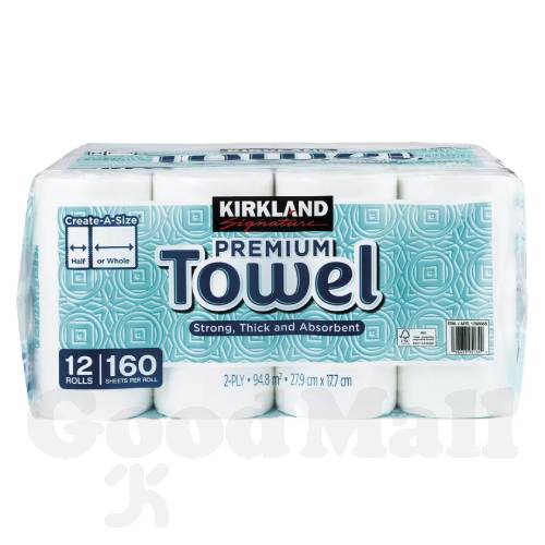 カークランドシグネチャー キッチンペーパータオル 160カット 12ロール キッチン用品 ペーパータオル