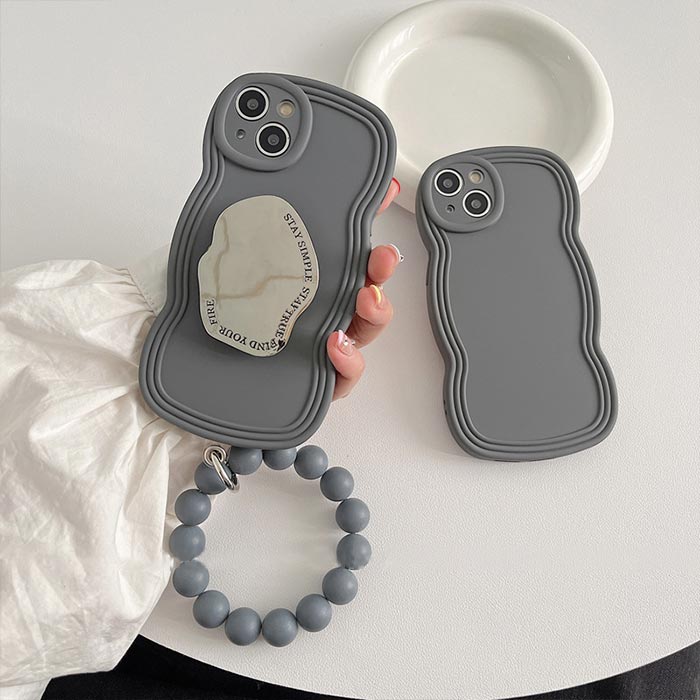 楽天市場】iPhone17ケース グレー リンク ホルター 手提げ ミラー 鏡
