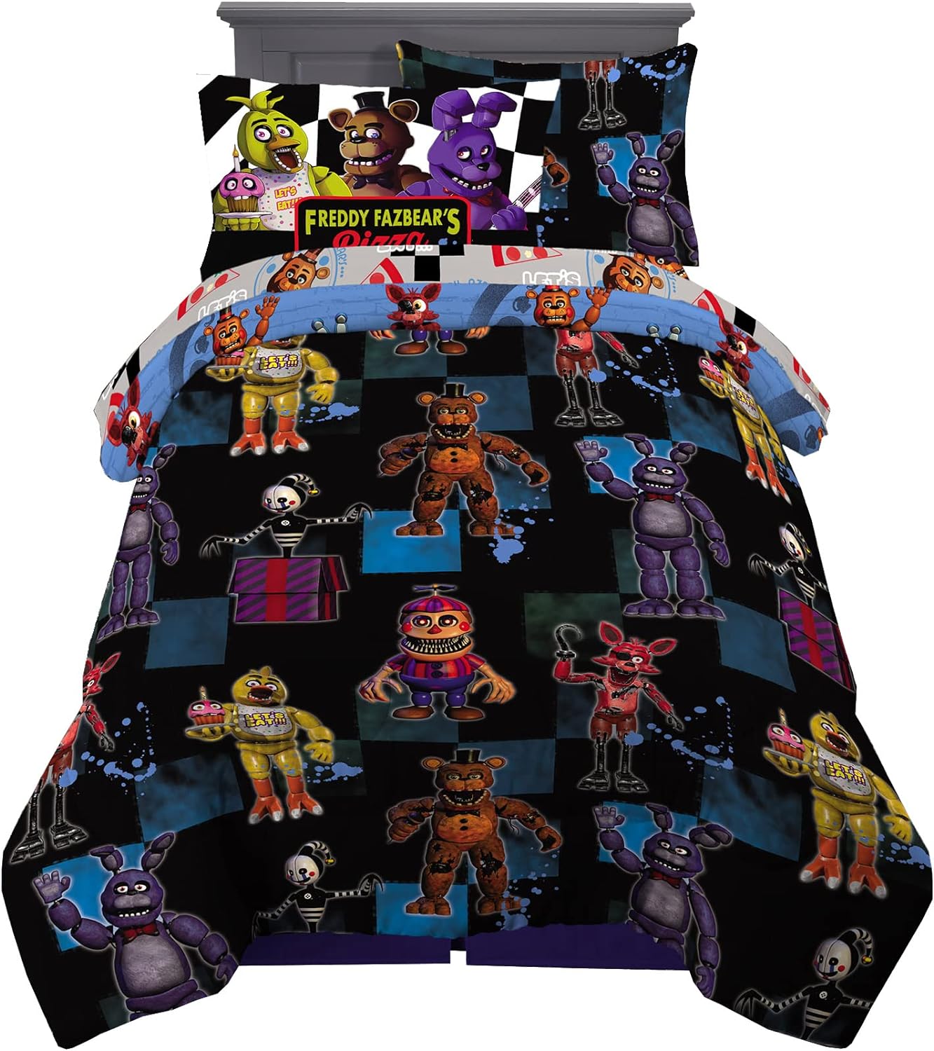 【貨物輸送無料】Five Nights at Freddy\u0027s 文字記号 赤ちゃん用 布団仕掛ける シングル 新一年生・子供部屋・文字記号敷き妙＆掛布団＆枕覆いかぶせる 外国で直輸入