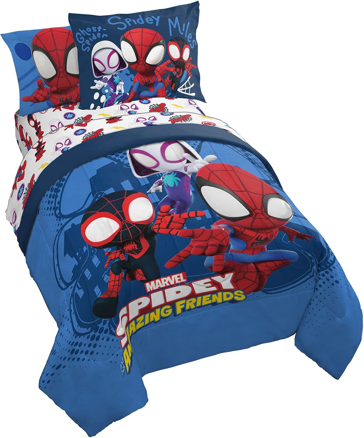 【貨物輸送無料】スパイダーマン SPIDEY アメイジング 文字記号 赤ちゃん用 布団仕掛ける シングル 新一年生・子供部屋・文字記号敷き妙＆掛布団＆枕覆いかぶせる 外国で直輸入
