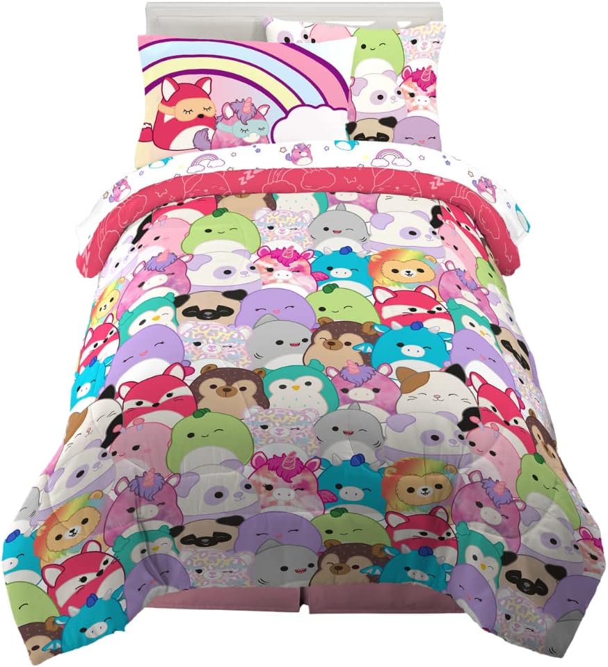 【貨物輸送無料】スクワッシュマロー（Squishmallows） 文字記号 赤ちゃん用 布団仕掛ける シングル 新一年生・子供部屋・文字記号敷き妙＆掛布団＆枕覆いかぶせる 外国で直輸入