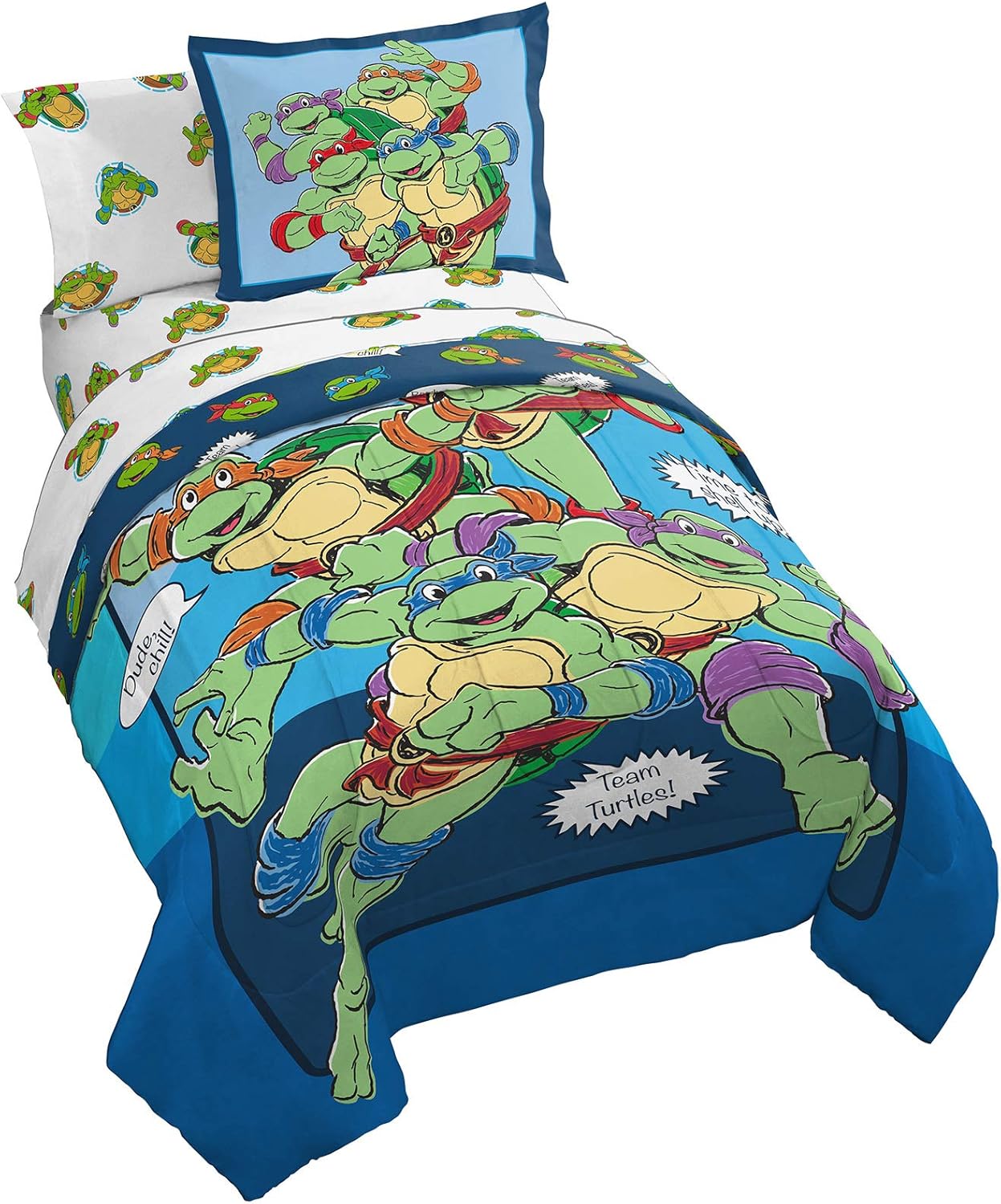 【貨物輸送無料】忍びの者タートルズ（Teenage Mutant Ninja Turtles） 文字記号 赤ちゃん用 布団仕掛ける シングル 新一年生・子供部屋・文字記号敷き妙＆掛布団＆枕覆いかぶせる 外国で直輸入