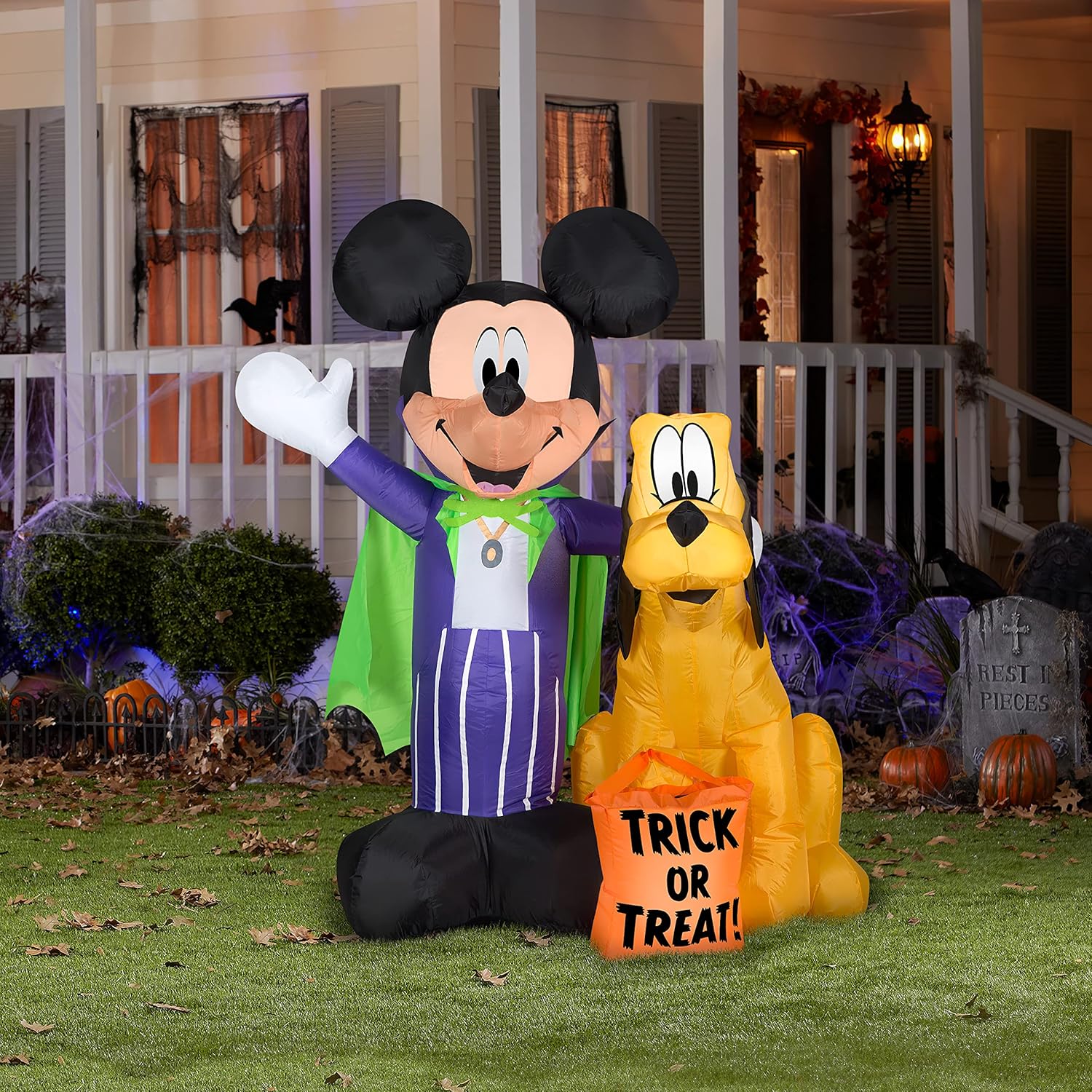 【送料無料】ハロウィーン　Disney　ディズニー　ミッキーマウス＆プルート　ハロウィーン　Disney　ディズニーエアバルーン ハロウィン 装飾 デコレーション ディスプレイ 風船 仮装 エアブロー ふわふわ アメリカ直輸入　送風機内蔵