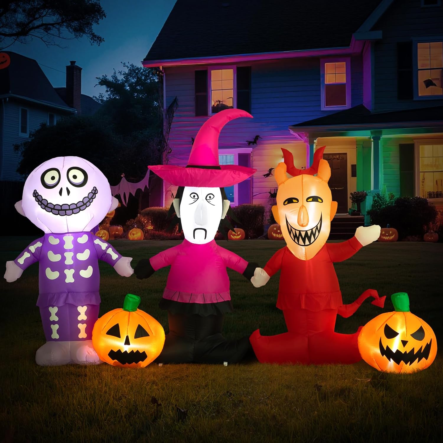 【送料無料】ハロウィーン　Disney　ディズニー　ナイトメアビフォクリスマス　ジャック　Disney　ディズニーエアバルーン ハロウィン 装飾 デコレーション ディスプレイ 風船 仮装 エアブロー ふわふわ アメリカ直輸入　送風機内蔵