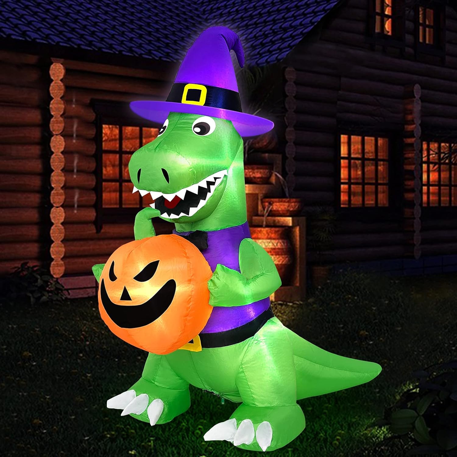 【送料無料】恐竜　ダイナソー　T-rex　かぼちゃ　ゴースト　エアバルーン ハロウィン 装飾 デコレーション ディスプレイ 風船 仮装 エアブロー ふわふわ アメリカ直輸入　送風機内蔵｜グッズ&times;グッズ
