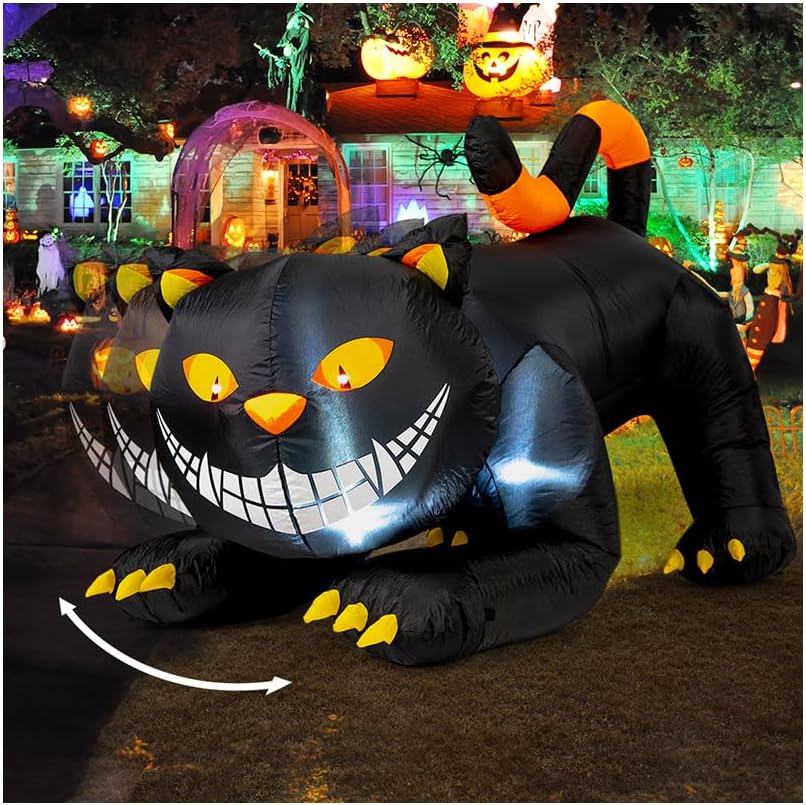 【送料無料】クロネコ　黒猫　顔が動く！　化け猫　ゴースト　エアバルーン ハロウィン 装飾 デコレーション ディスプレイ 風船 仮装 エアブロー ふわふわ アメリカ直輸入　送風機内蔵 15,132円