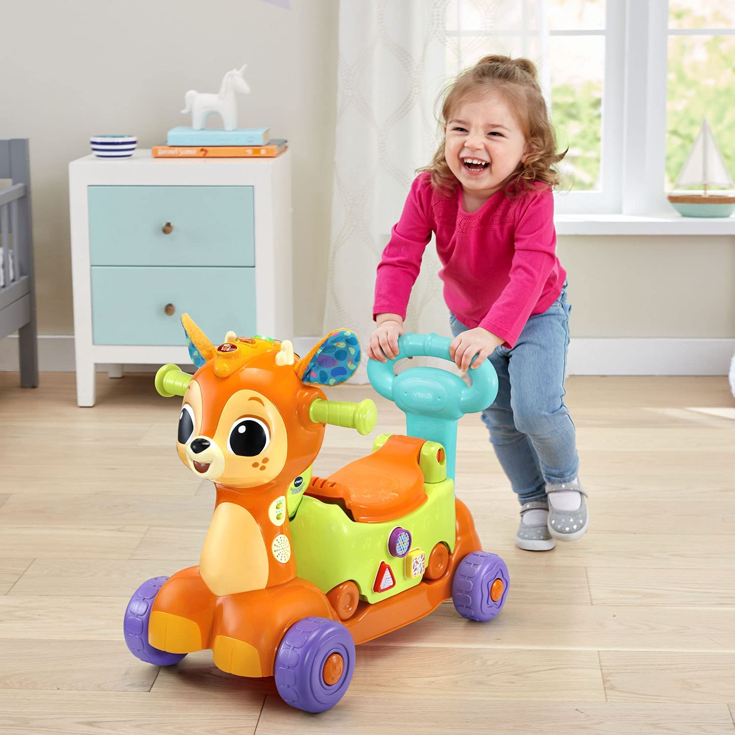 Vtech アクティビティ バンビ 手押し車 スクーター 4 In 1 Grow With Me Fawn Scooterキッズ 子供 知育玩具 英会話 英語 最高級のスーパー