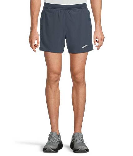 送料無料 ブルックス Brooks メンズ 男性用 ファッション ショートパンツ 短パン Journey 5" Shorts - Blue Slate/Speed Logo|グッズ×グッズ