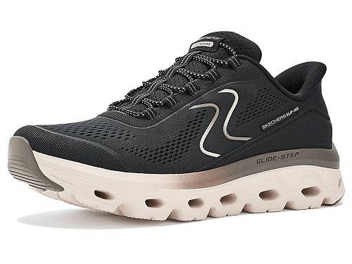 貨物輸送無料 スケッチャーズ SKECHERS レディース 成人女性用 シューズ 靴 スニーカー 運動すること靴 Glide Step Sole Hands Free Slip-Ins - Black Natural