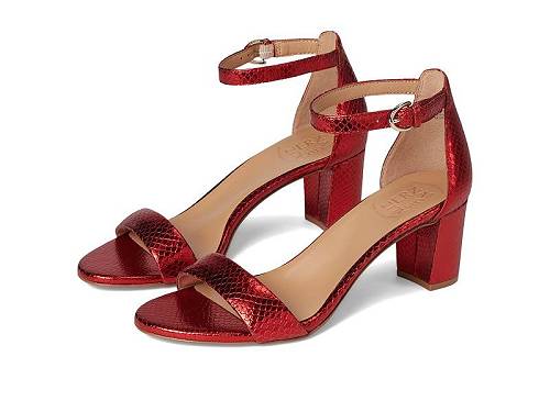 送料無料 ナチュラライザー Naturalizer レディース 女性用 シューズ 靴 ヒール Vera - Red Metallic Snake Print Leather