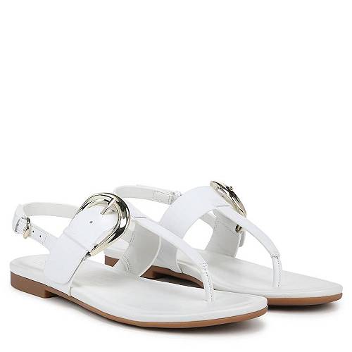 貨物輸送無料 ナチュラライザー Naturalizer レディース お上さん用 シューズ 靴 サンダル Taylor Slingbacks - White Leather サンダル-レディース靴