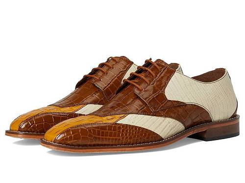 送料無料 ステーシーアダムス Stacy Adams メンズ 男性用 シューズ 靴 オックスフォード 紳士靴 通勤靴 Tristano Bike Toe Lace-Up - Tan Multi｜グッズ&times;グッズ