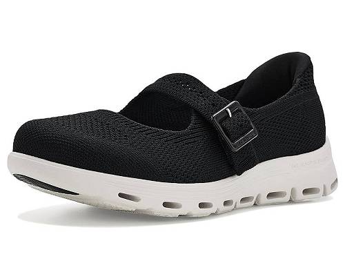 送料無料 スケッチャーズ SKECHERS レディース 女性用 シューズ 靴 スニーカー 運動靴 Hands Free Slip-ins On-The-Go Glide-Step Serene Mary Jane - Black/White｜グッズ&times;グッズ