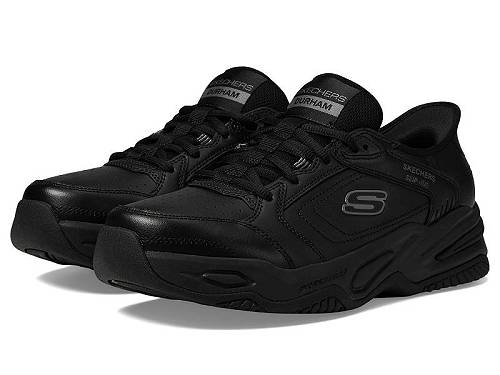 貨物輸送無料 スケッチャーズ SKECHERS メンズ 成人男性用 シューズ 靴 スニーカー 運動すること靴 Durham Hands Free Slip-In - Black/Black メンズ靴-スニーカー