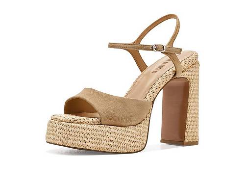 貨物輸送無料 スティーブマデン Steve Madden レディース 亭主もち用 シューズ 靴 踵 Liandra - Tan Suede Raffia
