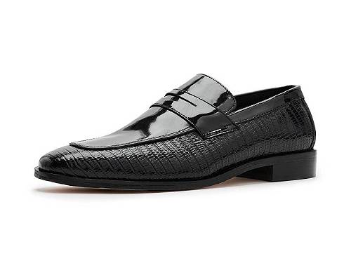 送料無料 ステーシーアダムス Stacy Adams メンズ 男性用 シューズ 靴 ローファー Ravito Slip-On Penny Loafer - Black｜グッズ&times;グッズ
