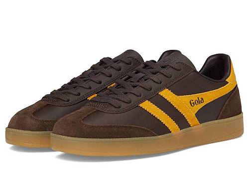 貨物輸送無料 ゴラ Gola メンズ 成人男性用 シューズ 靴 スニーカー 運動すること靴 Viper Leather - Dark Brown/Sun/Gum