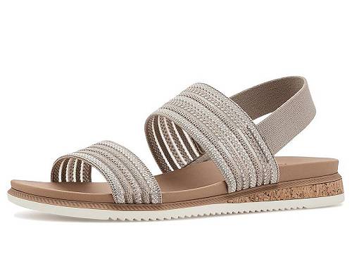 送料無料 ボブス スケッチャーズ BOBS from SKECHERS レディース 女性用 シューズ 靴 サンダル Bobs Desert Kiss Low - Breezy Stripe - Taupe｜グッズ&times;グッズ