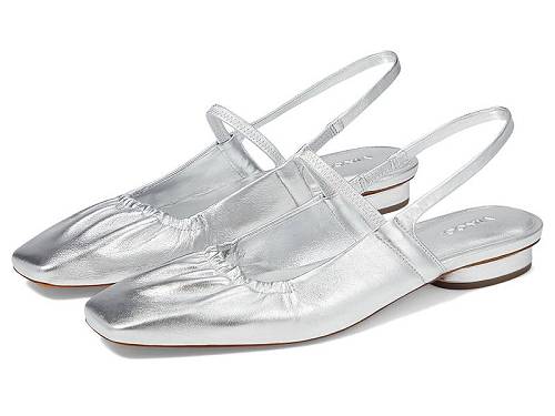 送料無料 ヴィンス Vince レディース 女性用 シューズ 靴 フラット Venice - Warm Silver Leather